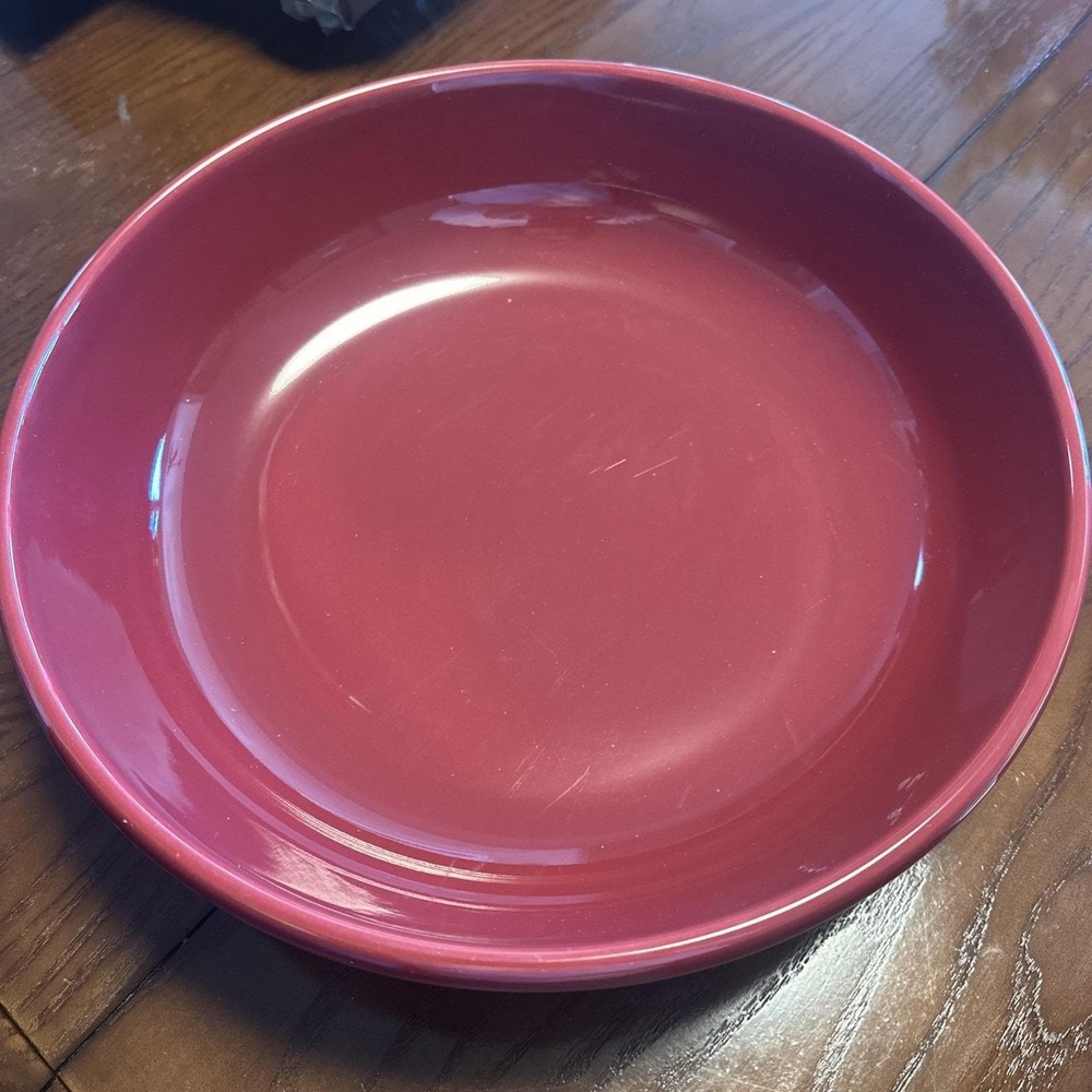 12" HENN Pottery PastaBowl Red‎ Exc Cond
